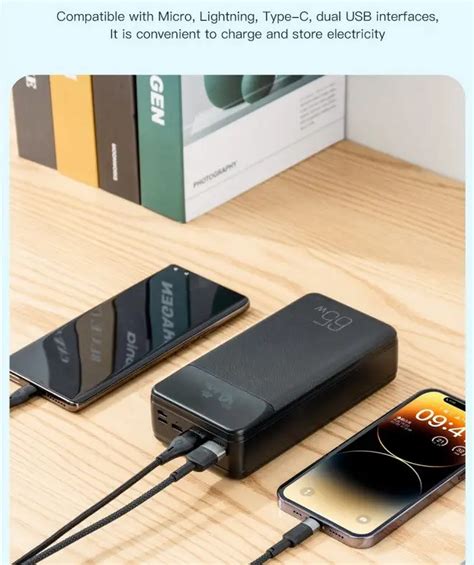 УМБ Power Bank для ноутбуку 65W 30000mAh XO PR201 з швидкою зарядкою ...