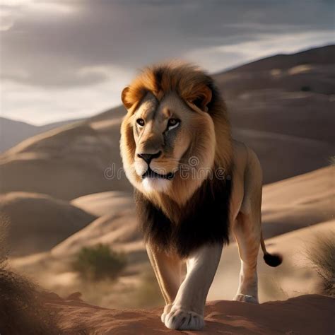 A Fearless Lion with a Symbol on Its Chest, Roaring with Power and ...