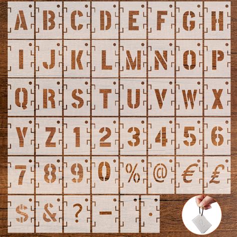 CraftyLetter Stencils - 46PCS Reusable Interlocking Alphabet Stencils ...