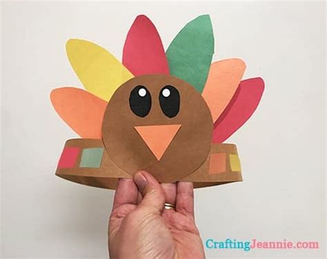 Printable Turkey Hat Craft -(Thanksgiving Headband) | Crafting Jeannie ...