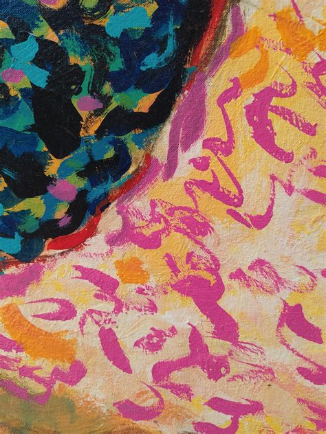 E.C. Bell - "Rapture" - Vertical expressionist female nude in blue