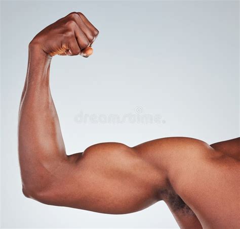 Flexing, Arm and Closeup of Person in Studio with Fitness for Muscle ...