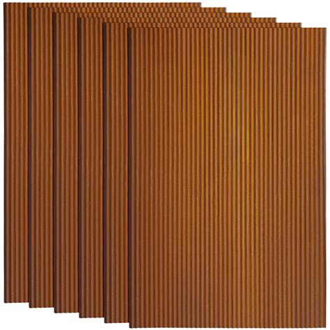 Blulu 6 Pcs Steel Rustic Corrugated Metal Sheets Wainscoting Panels for