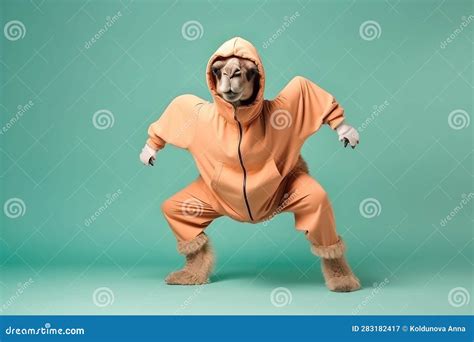 A Camel Dressed in Sportswear, Concept of Animal Fashion and Humorous ...