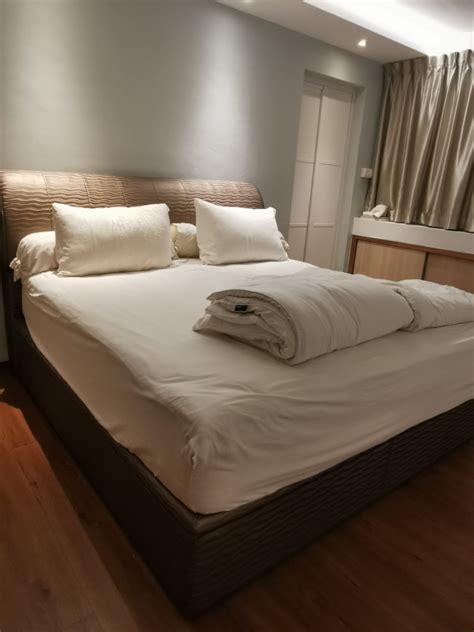 Slumberland King size bed frame, Furniture & Home Living, Furniture ...