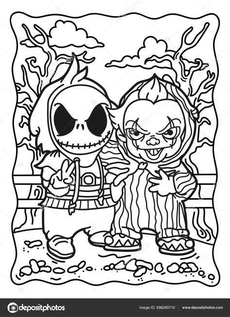 Coloring Book Children Spooky Characters Coloring Book Adults Halloween