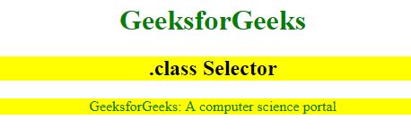 css class selector geeksforgeeks