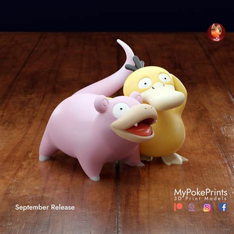 Slowpoke and Psyduck Friends 3D Printed - Etsy
