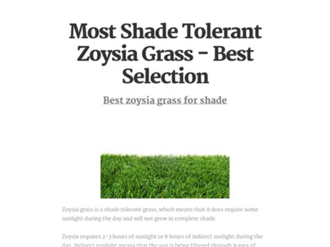 Best Zoysia for Shade - Most Shade Tolerant Zoysia Grass | A Listly List