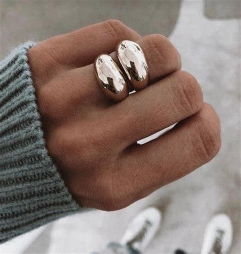 silver dome ring dome band ring statement ring crescent dome