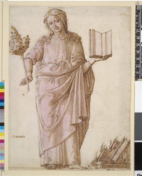 The Cumaean Sibyl, formerly in an album; whole-length standing to front ...