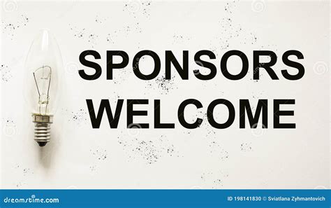 Welcome Sponsors, Text. Light Bulb Attribute Stock Photo - Image of ...