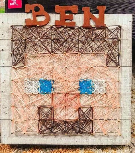M2M Minecraft Steve String Art | Wooden letters, Plank pose, String art
