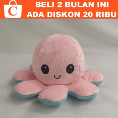 Jual Octopus Doll Boneka Gurita Berubah Bolak Balik Warna Ekspresi PINK ...