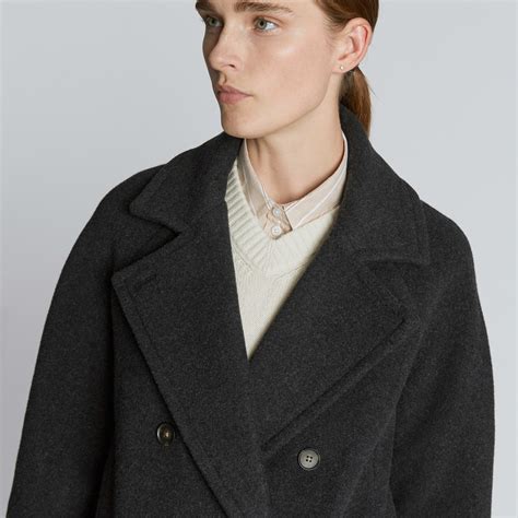 The Italian ReWool® Long Peacoat Heathered Black – Everlane