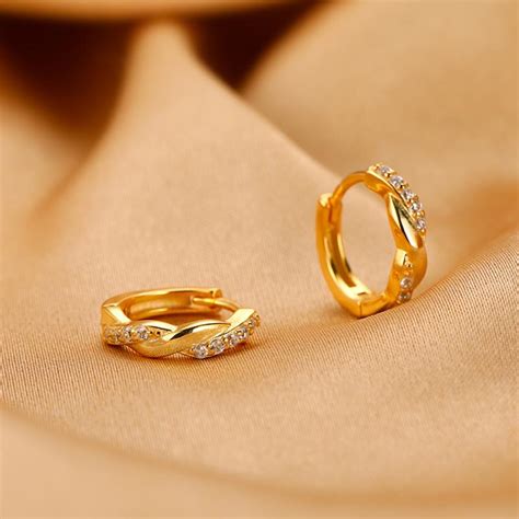 anting anting wanita bersalut perak reka bentuk bulat gay tiktok