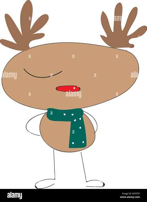 A drawing of a reindeer with small horns, vector, color drawing or illustration Stock Vector ...