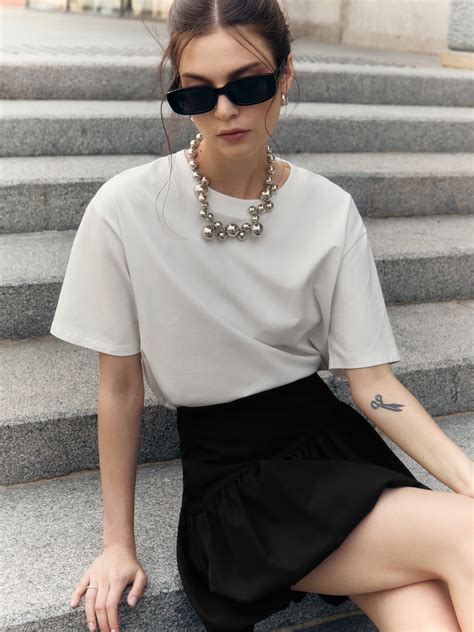 Юбка баллон мини с асимметричным поясом :: LICHI - Online fashion store