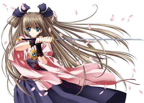 Anime, Girl, Kimono, Sword, Petals, Blow, HD Wallpaper | Rare Gallery