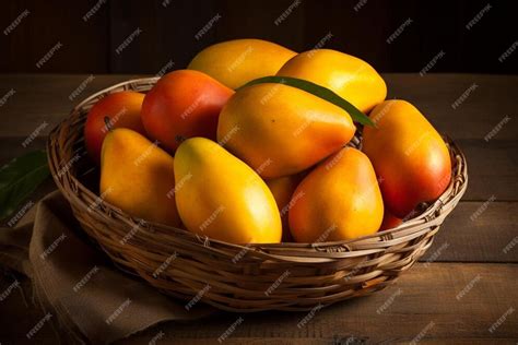 fresh mangoes  traditional fruit basket mango picture photography
