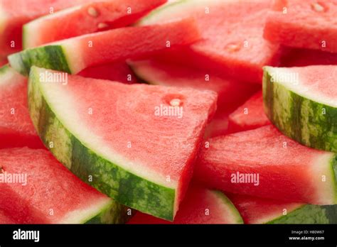 watermelon fresh slices texture background stock photo alamy