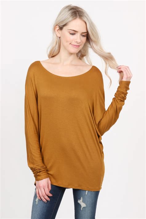 Long Sleeve Dolman Off-Shoulder Top – Riah Fashion