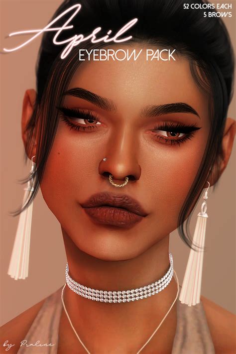 APRIL Eyebrow Pack | Sims 4 cc eyes, Sims 4 cc makeup, Sims 4 piercings