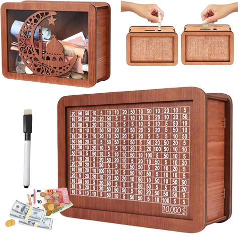 amazoncom wooden money box  savings target  numbers reusable