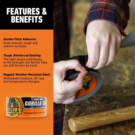 Gorilla Tape - Extra Strong Tape in Black | Gorilla Glue