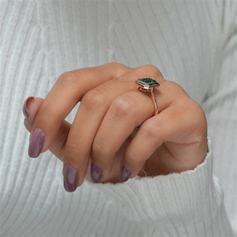 emerald cut bezel engagement ring 9