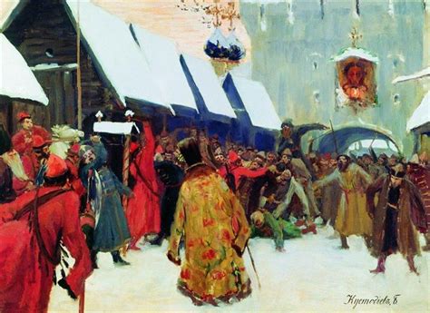 Revolt against the boyars in the old Russia, 1897 - Boris Kustodiev ...