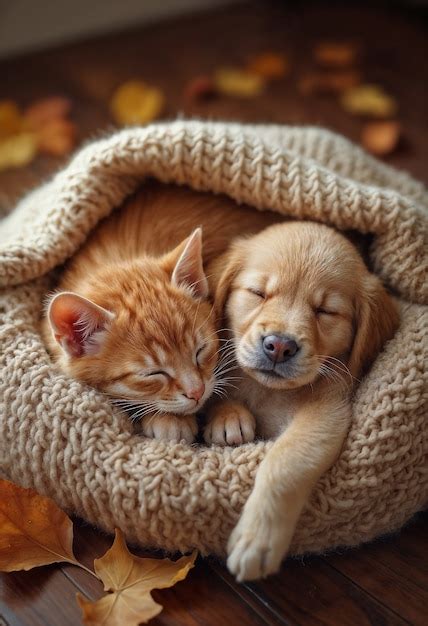 Pet in cozy autumn scarf | AI-generated image