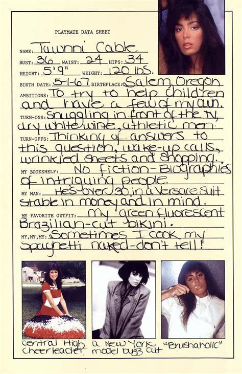 2 Centerfolds! “Cable Ready” — Tawnni Cable (PMOM, Jun 1989) : r/luthor152