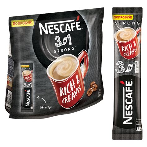 Кофе растворимый NESCAFE (Нескафе) "3 в 1 Крепкий", 14,5 г, пакетик ...
