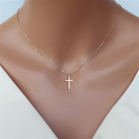 Gold Cross Necklace Rose Gold Cross Necklace Silver Cross - Etsy