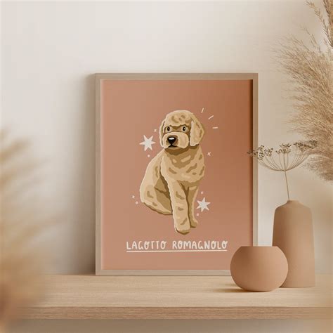 Lagotto Romagnolo | Digital Art Print Download | A3 Printable | Dog ...