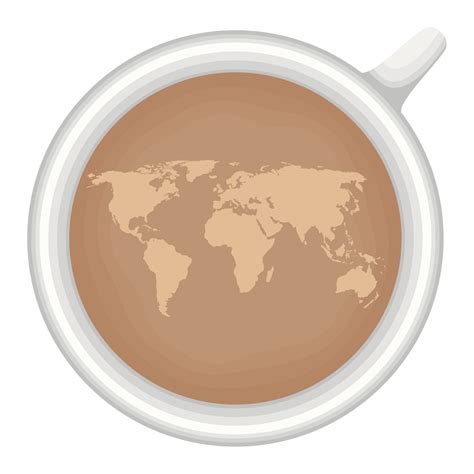 coffee cup with world map 10848615 Vector Art at Vecteezy