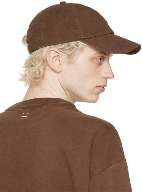 acne studios brown baseball cap  ssense lookastic