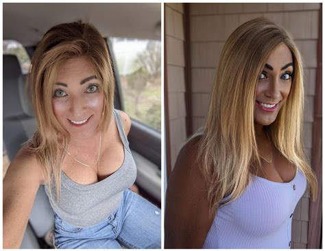 64yo MTF left is before FFS, right is after FFS straighten my hair