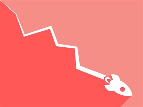 trend of the chart fell sharply like a rocket 41143093 Vector Art at ...