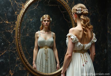 Greek Goddess Before Distorted Mirror | Stable Diffusion Online