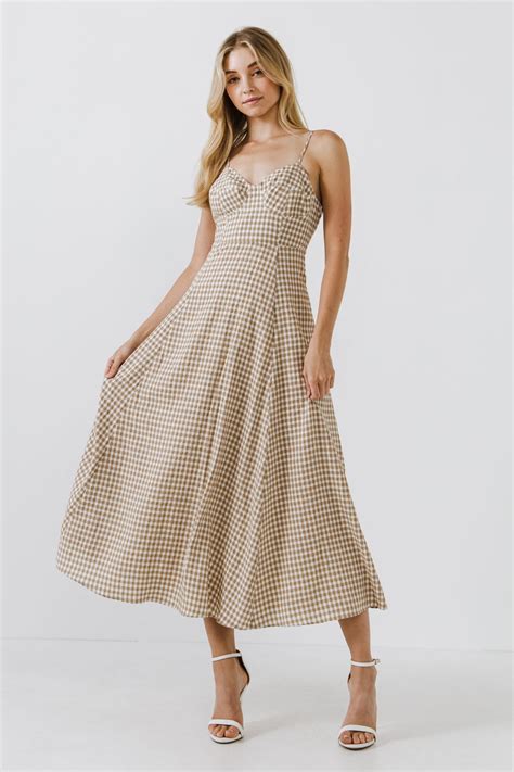 Gingham Coreset Maxi Dress