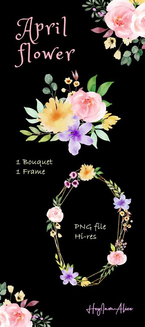 April Flower - ELEMENT set By HeyIamAlice | TheHungryJPEG