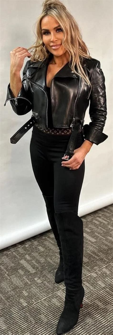 Nattie Neidhart Wearing a Sexy Leather Jacket 1 by dragonmatt600 on