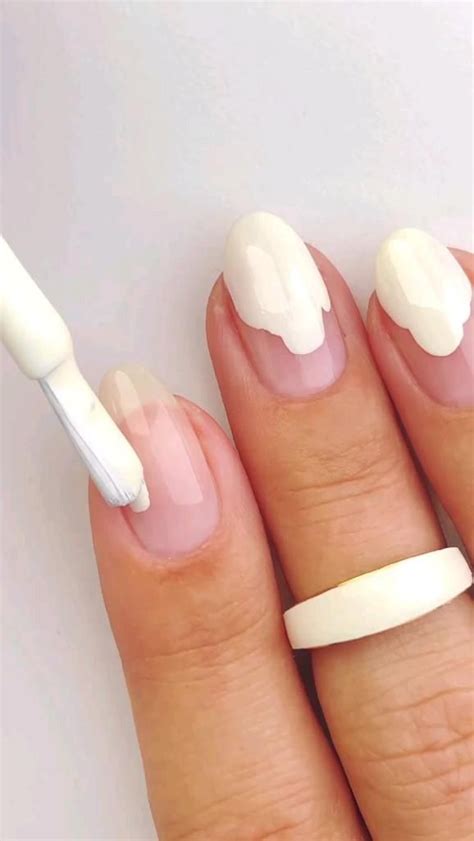 Easy french tip hack nail art hack for diy french manicure you can do ...