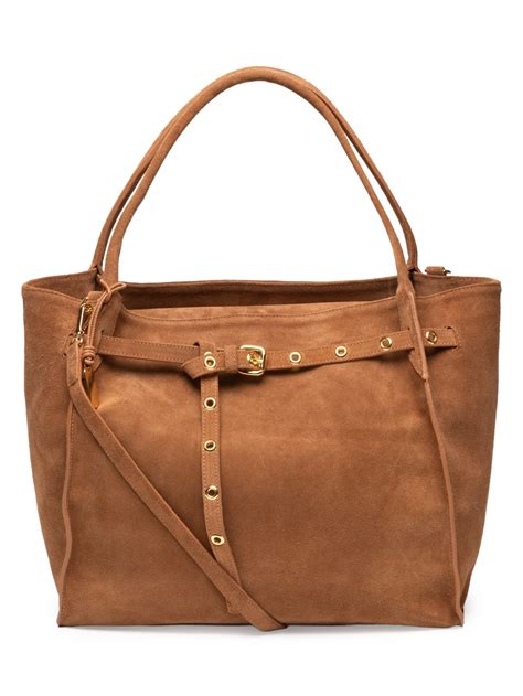 Bolsa Camurça Luiza Barcelos - Luiza Barcelos - Bolsa Feminina Camurça Caramelo - Marrom