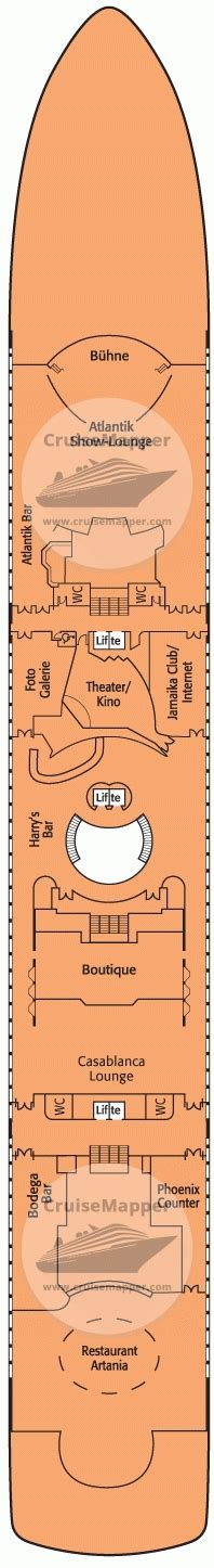 Artania deck 3 plan | CruiseMapper