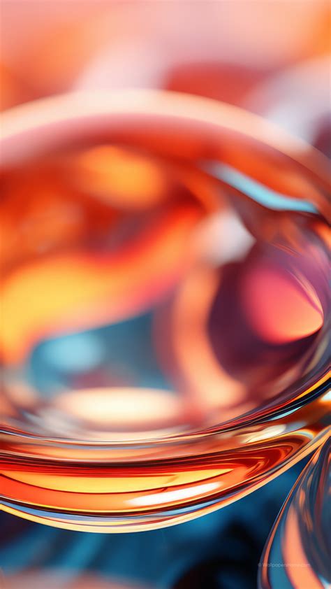 Wallpaper iPhone 15 pro, glass, colorful, iOS 17, OS #25034