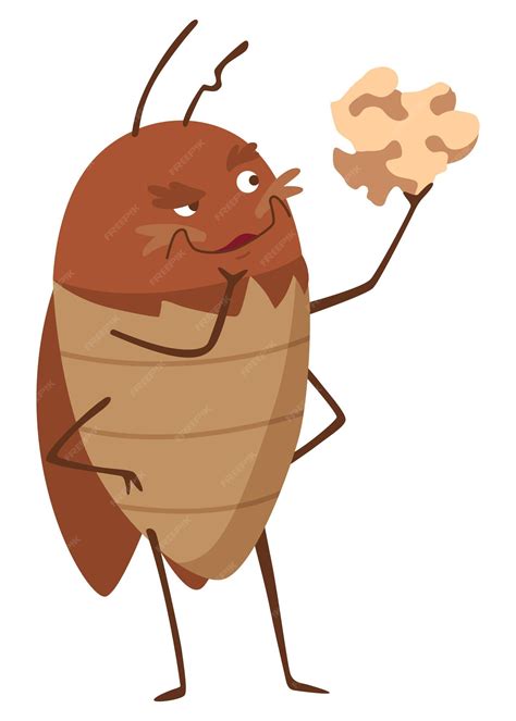 Premium Vector | Dirt cockroach funny brown beetle adorable parasit