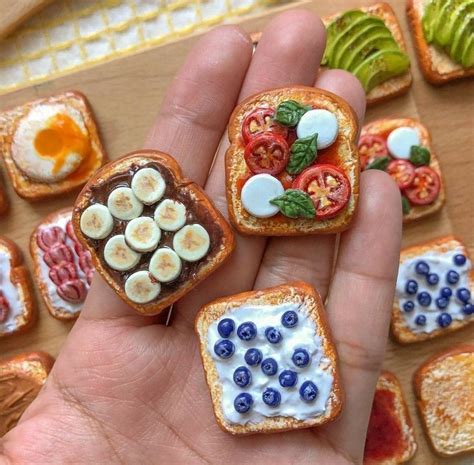Breakfast bread🍞🧇 in 2024 | Miniature food, Clay food, Mini foods